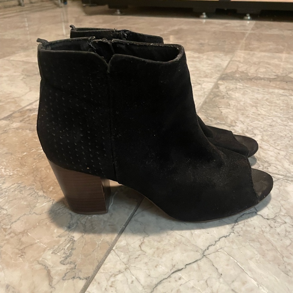 Old Navy Black Suede Ankle Boots